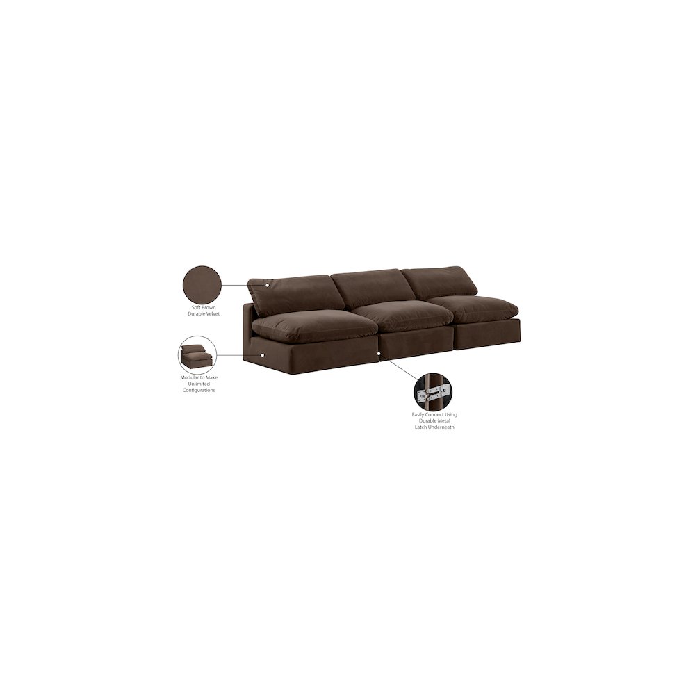 Comfy Brown Velvet Modular Sofa. Picture 10