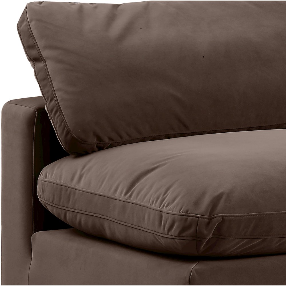 Comfy Brown Velvet Modular Sofa. Picture 7