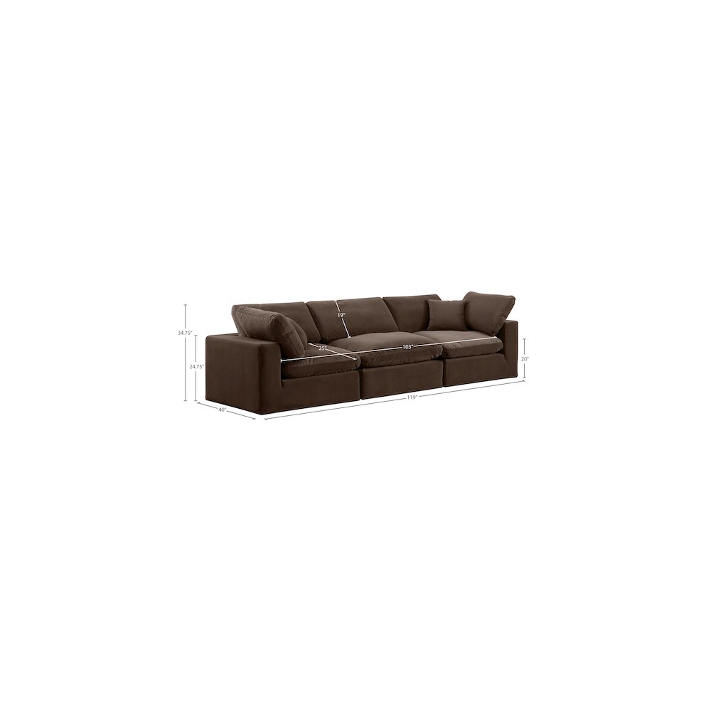Comfy Brown Velvet Modular Sofa. Picture 10