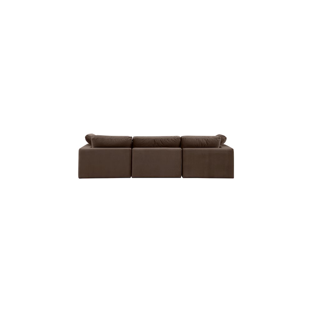 Comfy Brown Velvet Modular Sofa. Picture 3
