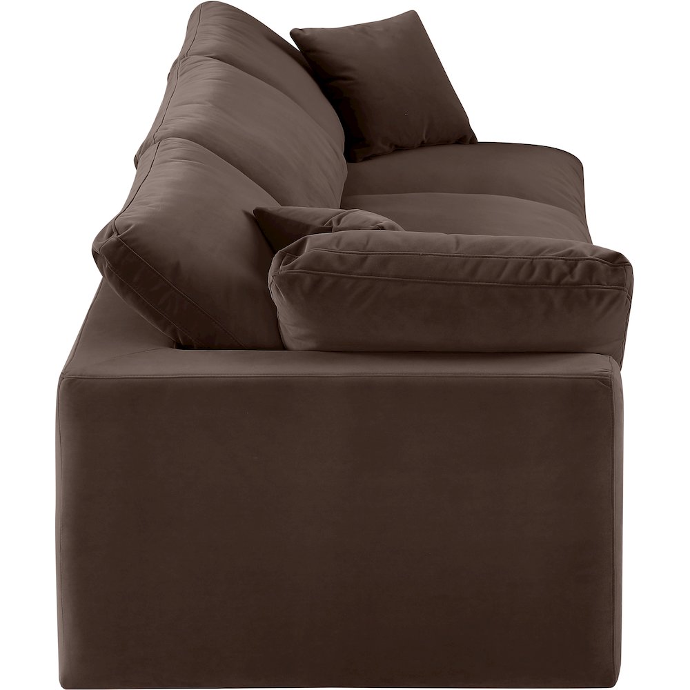 Comfy Brown Velvet Modular Sofa. Picture 5
