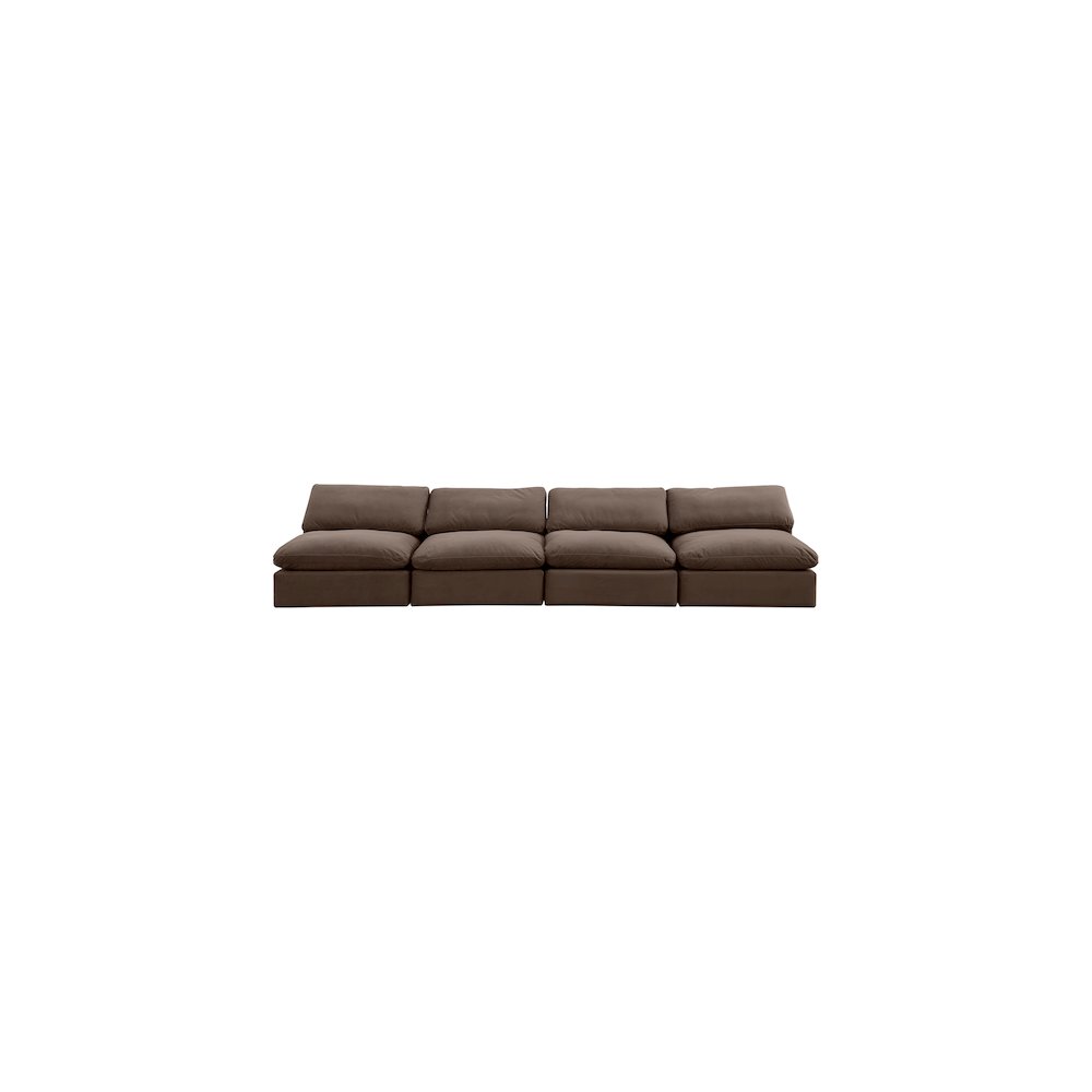 Comfy Brown Velvet Modular Sofa. Picture 4