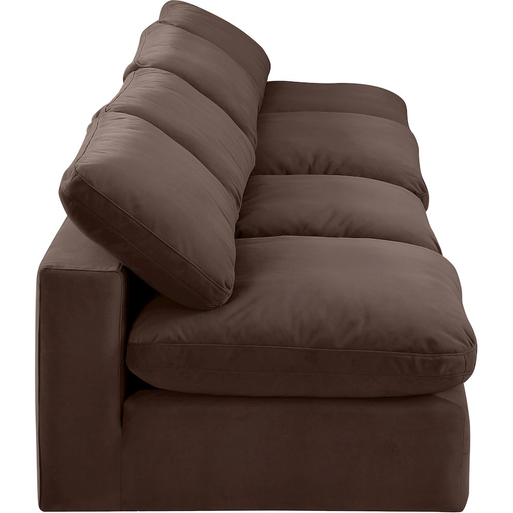 Comfy Brown Velvet Modular Sofa. Picture 5