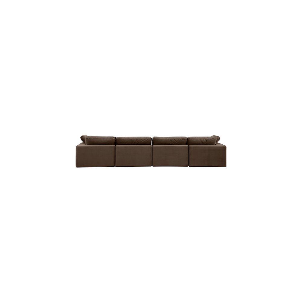 Comfy Brown Velvet Modular Sofa. Picture 3