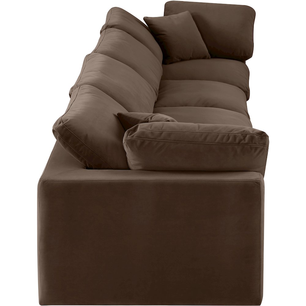 Comfy Brown Velvet Modular Sofa. Picture 5