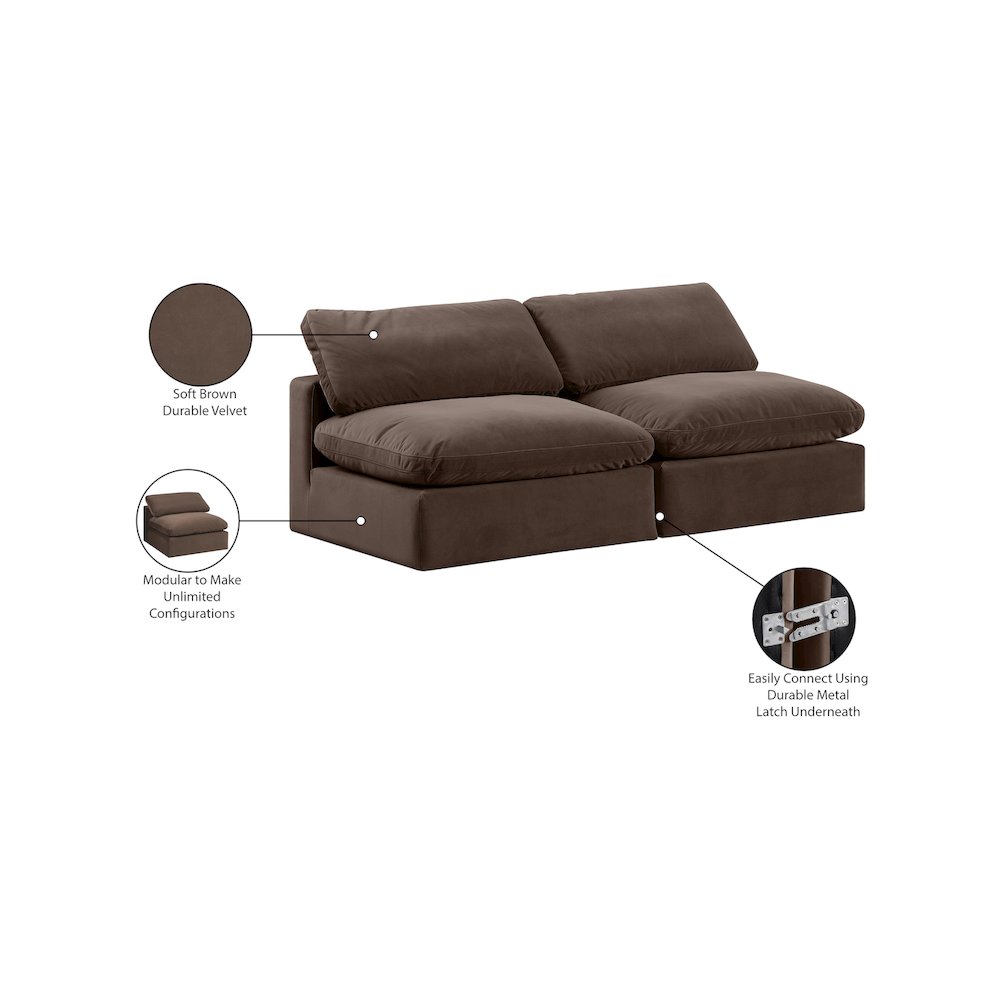 Comfy Brown Velvet Modular Sofa. Picture 10