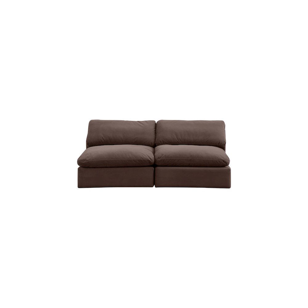 Comfy Brown Velvet Modular Sofa. Picture 4