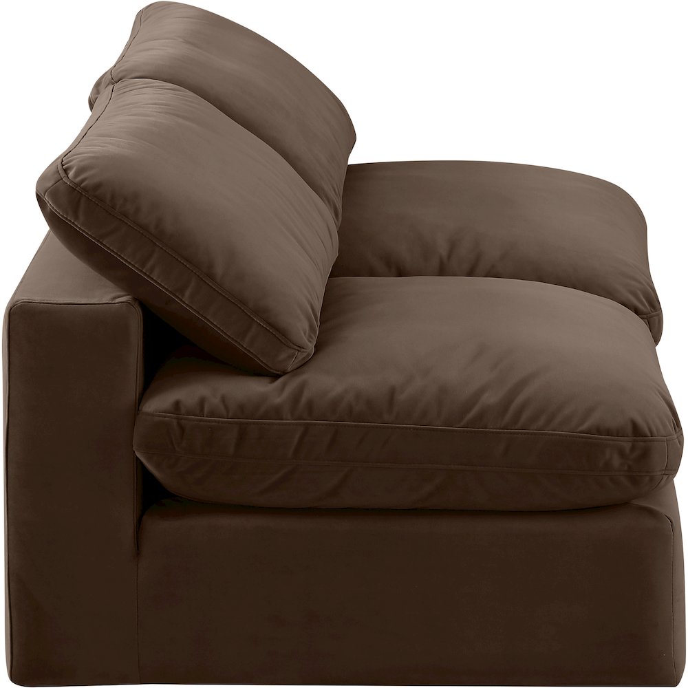 Comfy Brown Velvet Modular Sofa. Picture 5