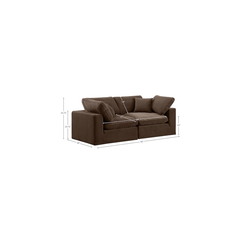 Comfy Brown Velvet Modular Sofa. Picture 10