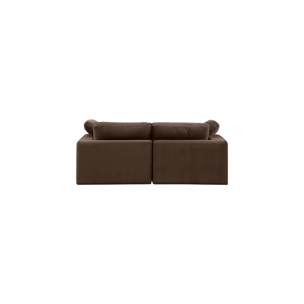 Comfy Brown Velvet Modular Sofa. Picture 3