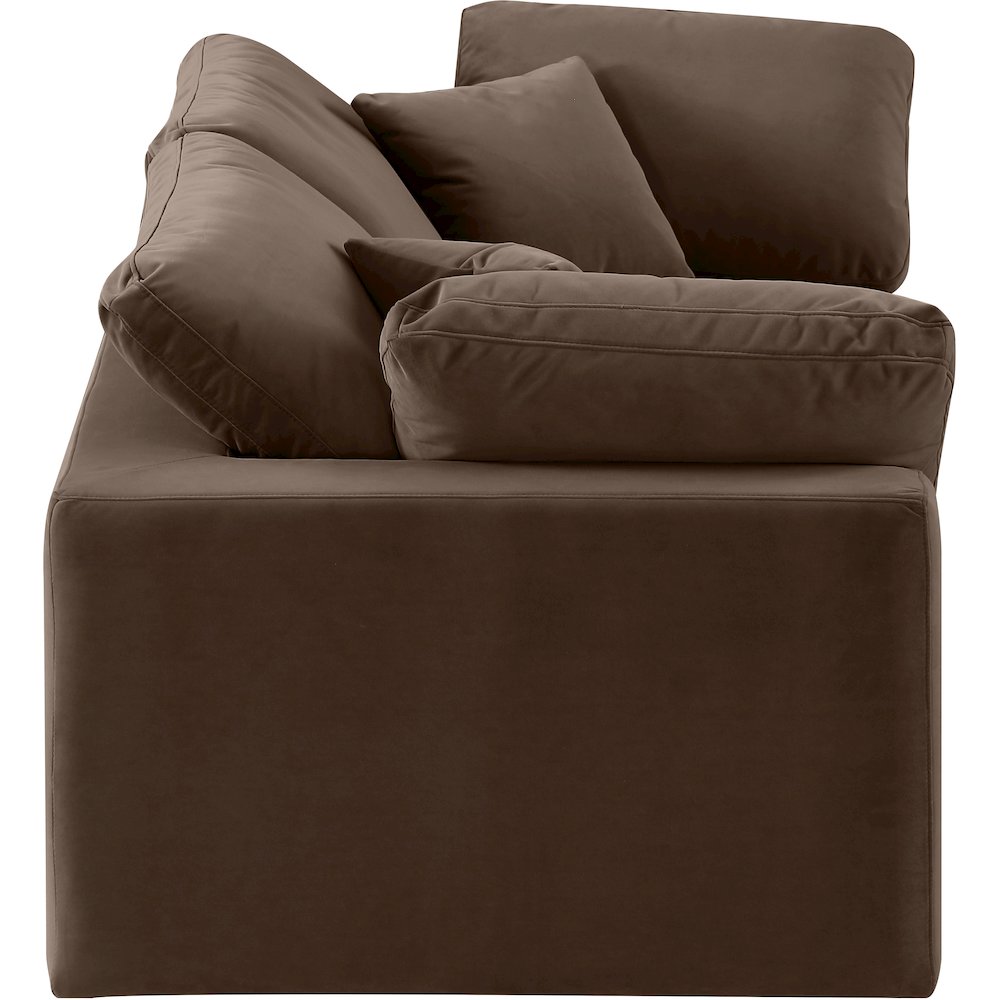 Comfy Brown Velvet Modular Sofa. Picture 5