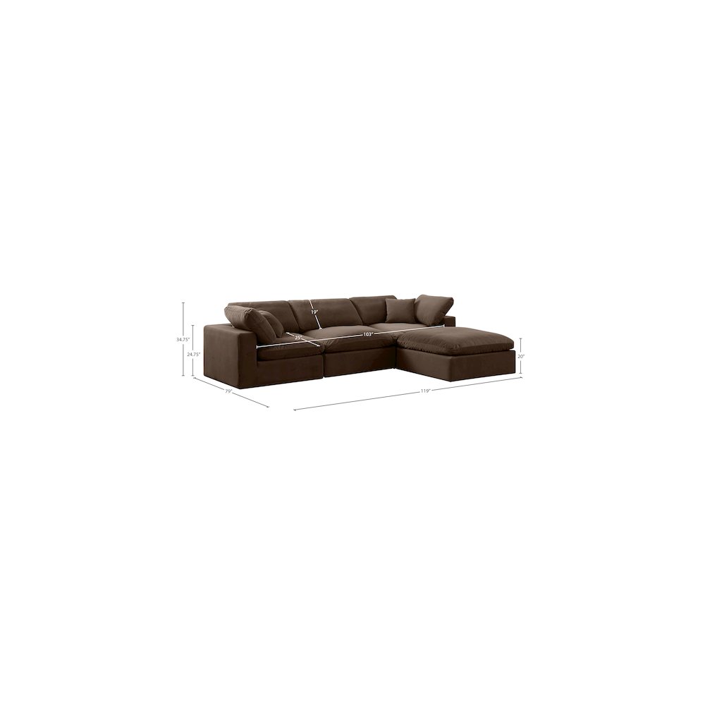 Comfy Brown Velvet Modular Sectional. Picture 15