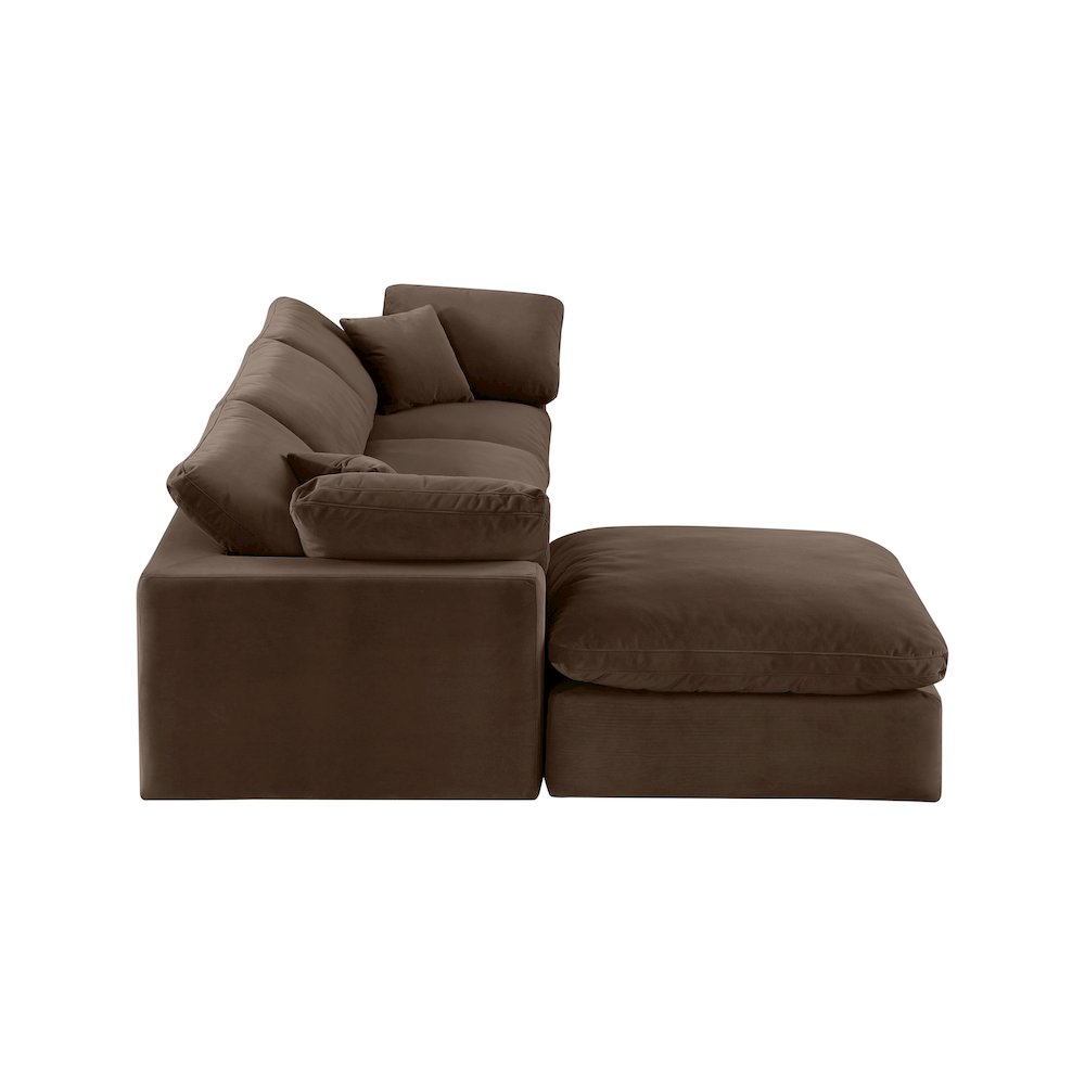 Comfy Brown Velvet Modular Sectional. Picture 10