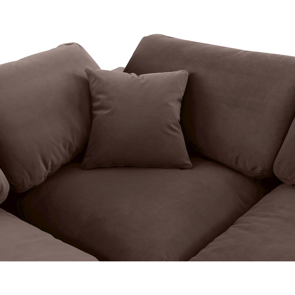 Comfy Brown Velvet Modular Sectional. Picture 13