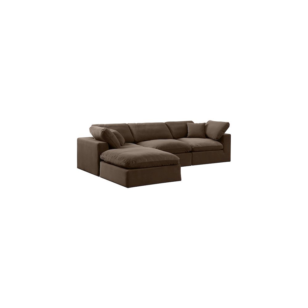 Comfy Brown Velvet Modular Sectional. Picture 2