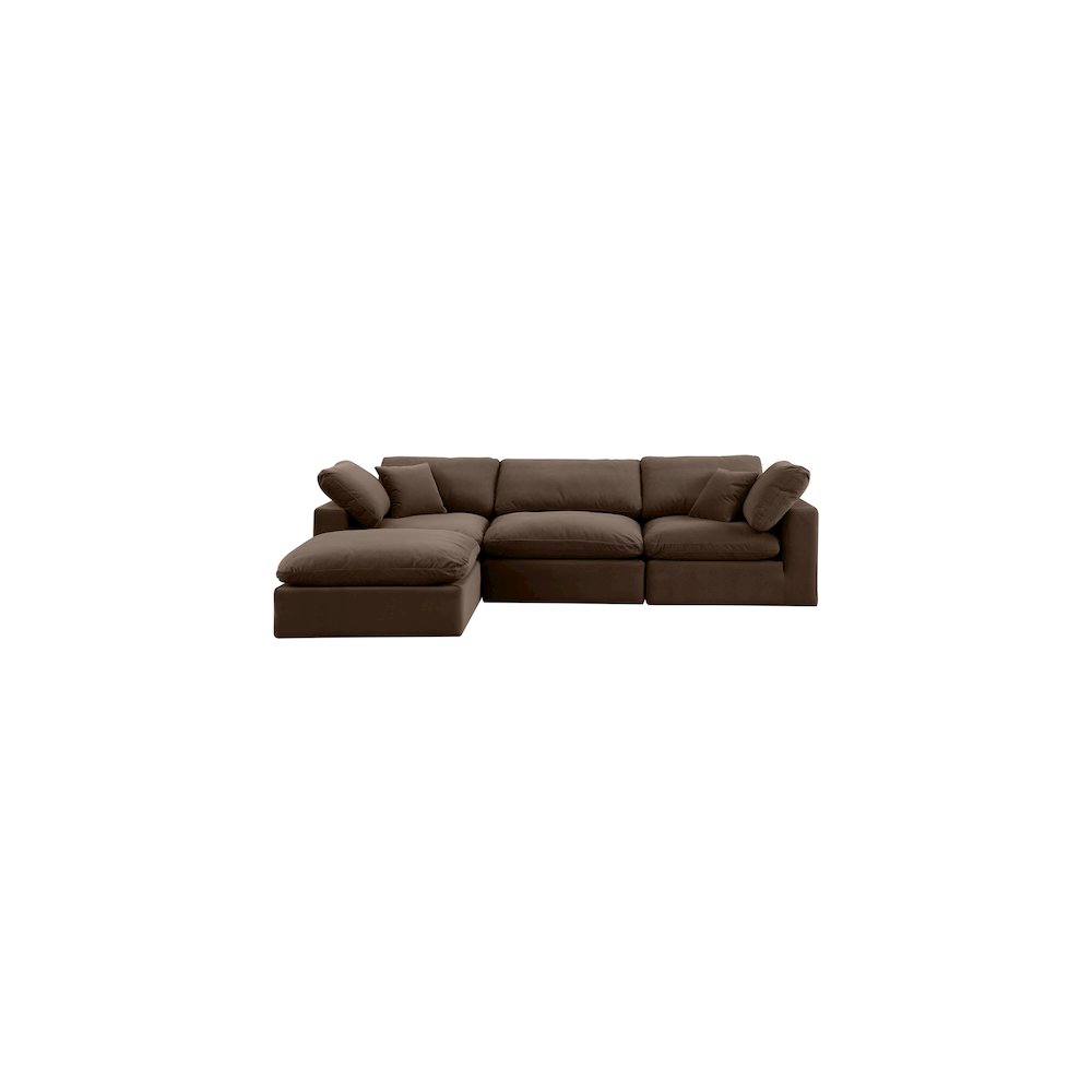 Comfy Brown Velvet Modular Sectional. Picture 7
