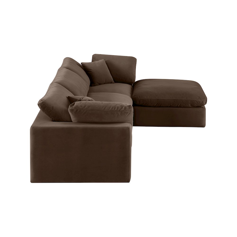 Comfy Brown Velvet Modular Sectional. Picture 9