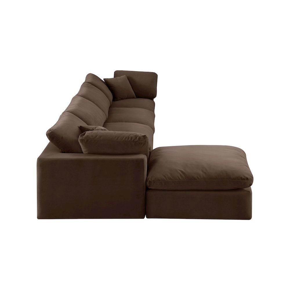 Comfy Brown Velvet Modular Sectional. Picture 10