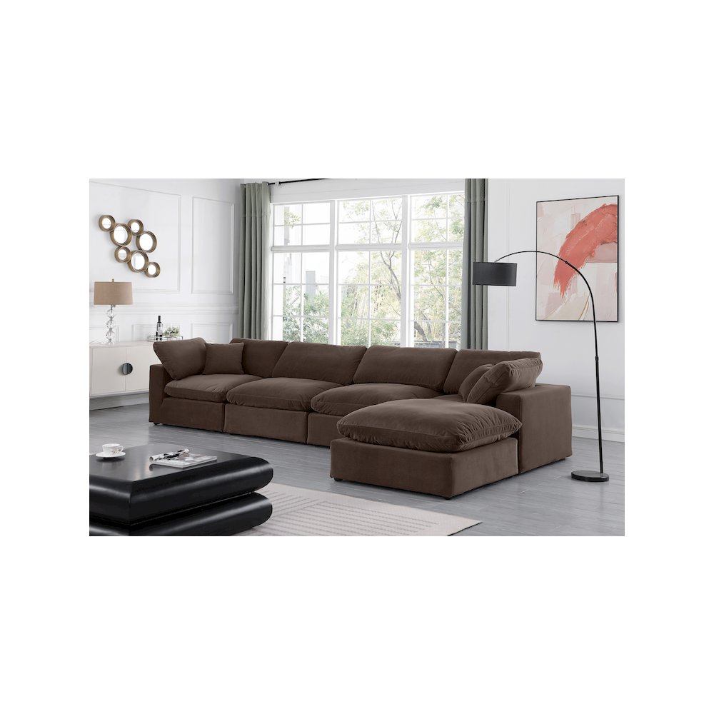 Comfy Brown Velvet Modular Sectional. Picture 4