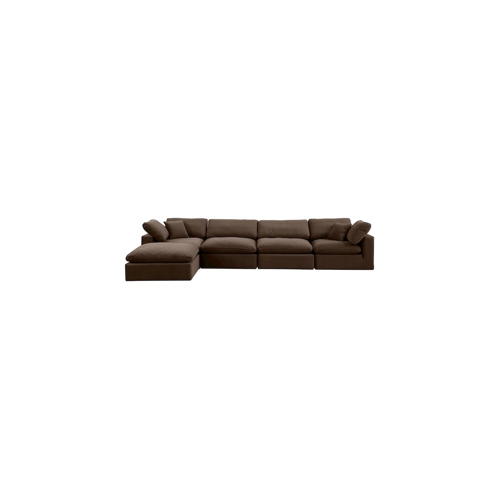 Comfy Brown Velvet Modular Sectional. Picture 7