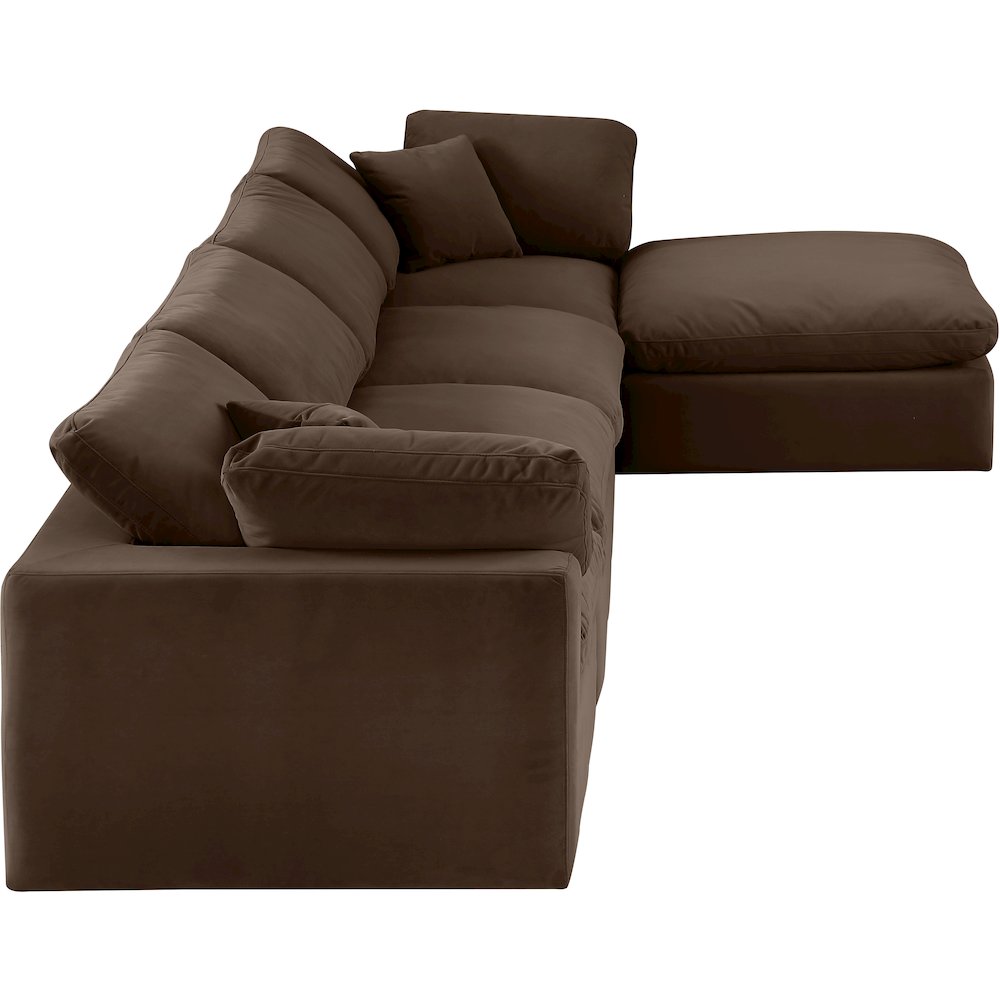 Comfy Brown Velvet Modular Sectional. Picture 9