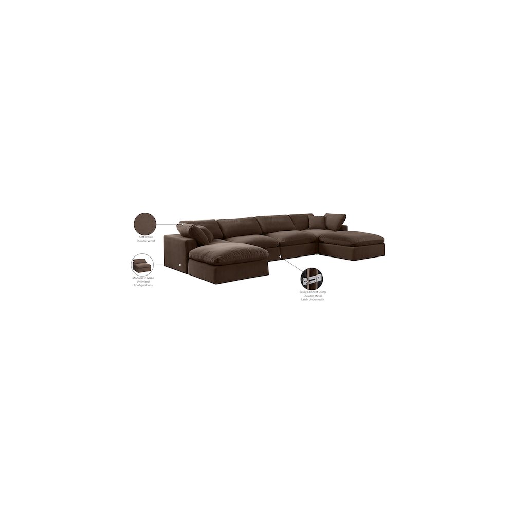 Comfy Brown Velvet Modular Sectional. Picture 11