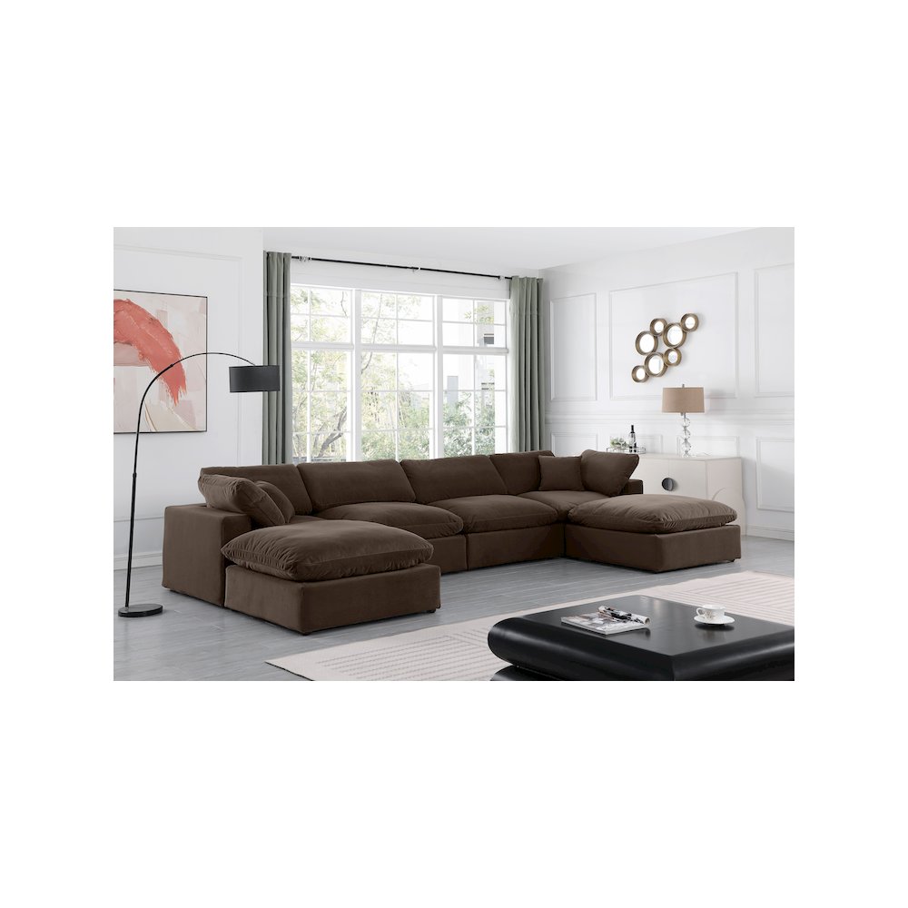 Comfy Brown Velvet Modular Sectional. Picture 2