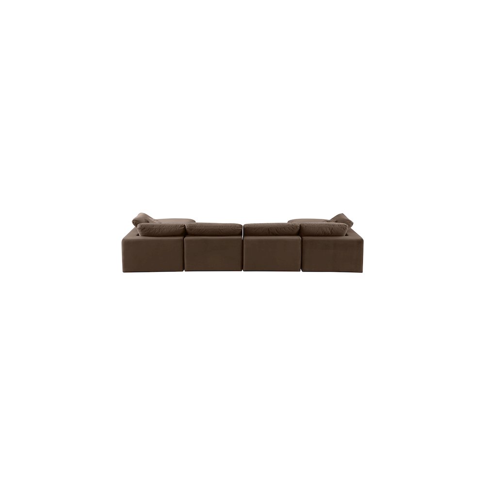 Comfy Brown Velvet Modular Sectional. Picture 3