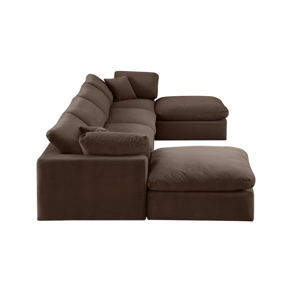 Comfy Brown Velvet Modular Sectional. Picture 4