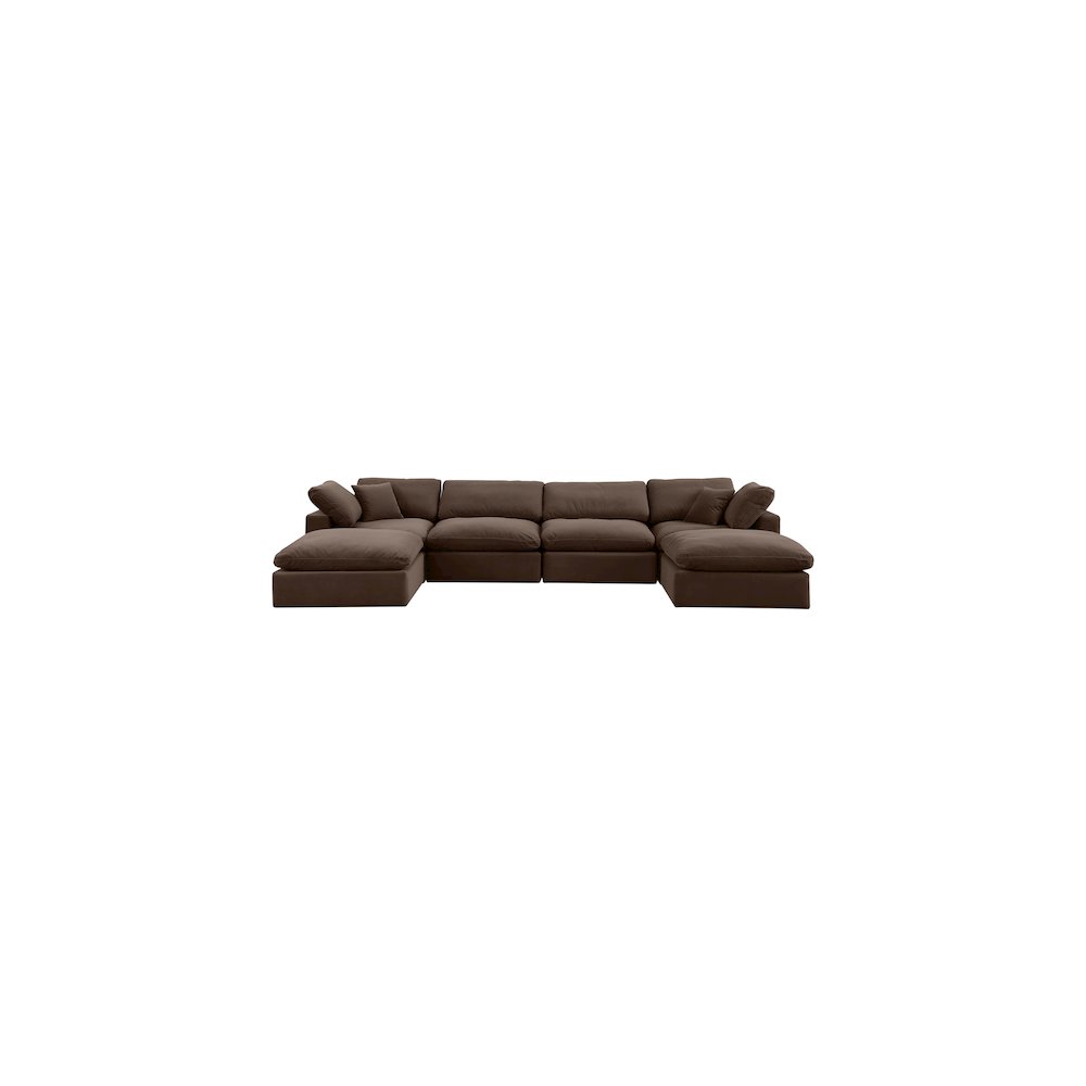 Comfy Brown Velvet Modular Sectional. Picture 5