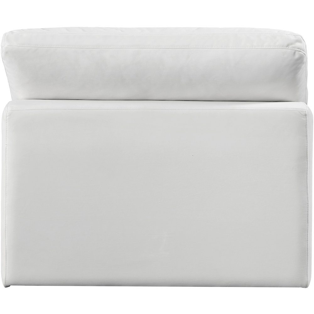 Comfy Cream Velvet Modular Armless Chair. Picture 3