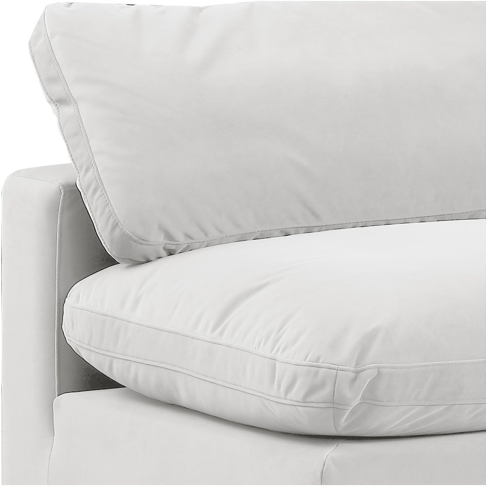 Comfy Cream Velvet Modular Armless Chair. Picture 8