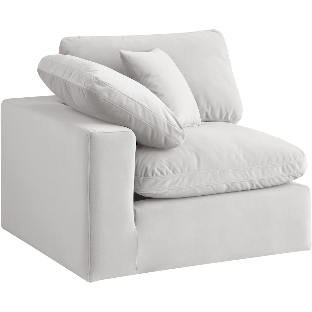 Comfy Cream Velvet Modular Corner Chair. Picture 7