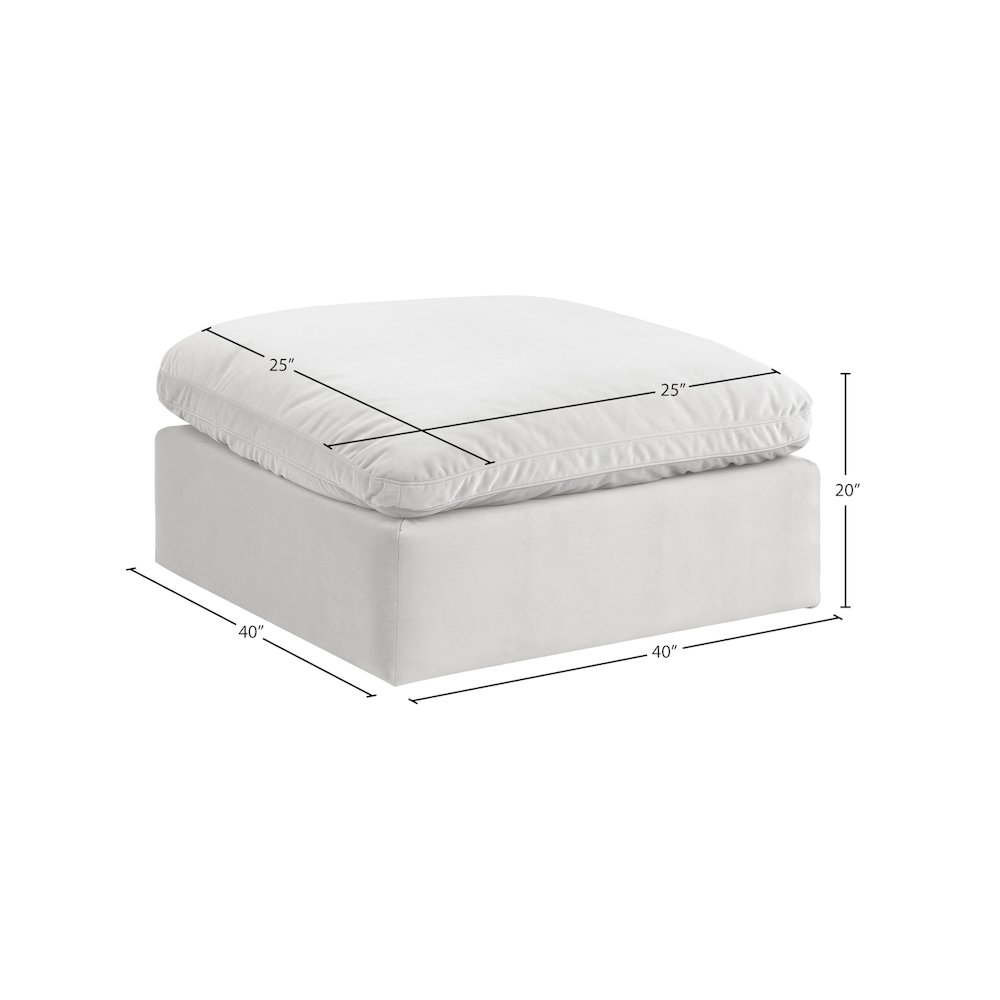 Comfy Cream Velvet Modular Ottoman. Picture 5