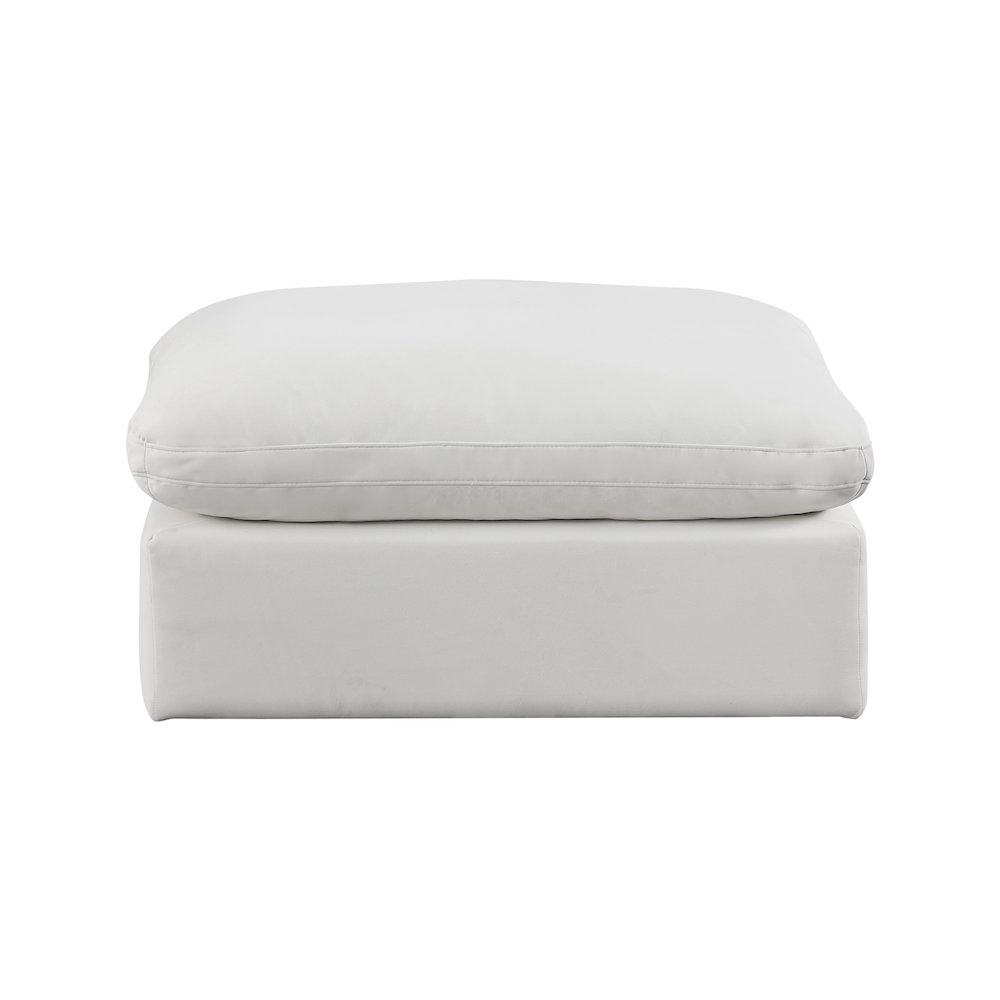 Comfy Cream Velvet Modular Ottoman. Picture 3