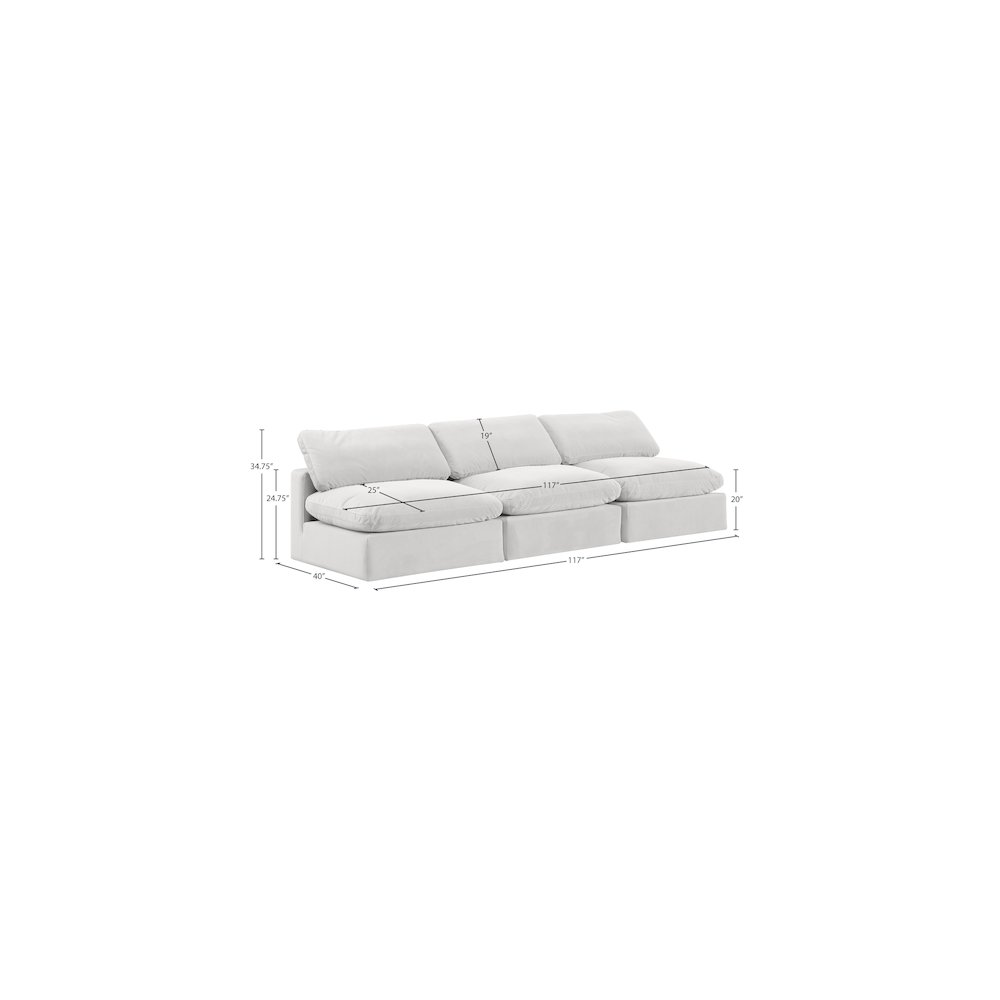 Comfy Cream Velvet Modular Sofa. Picture 9