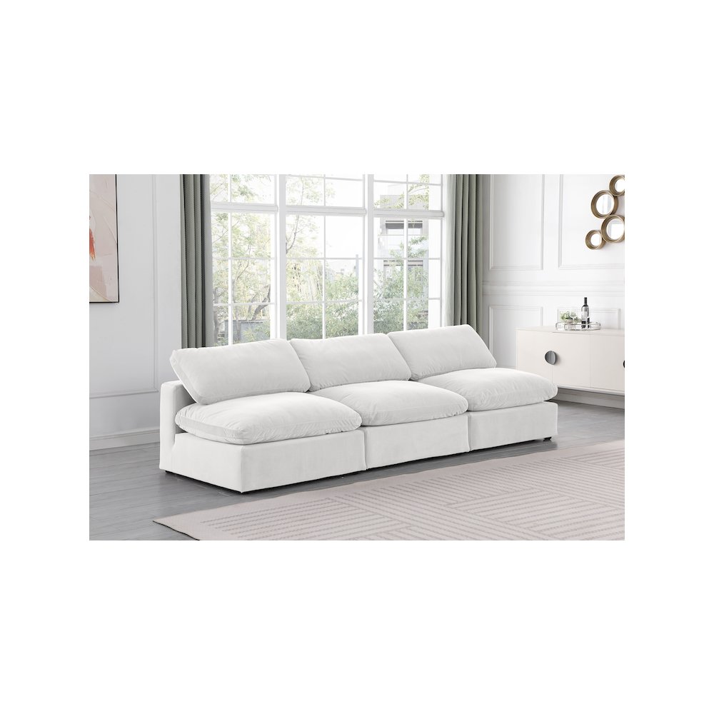 Comfy Cream Velvet Modular Sofa. Picture 2