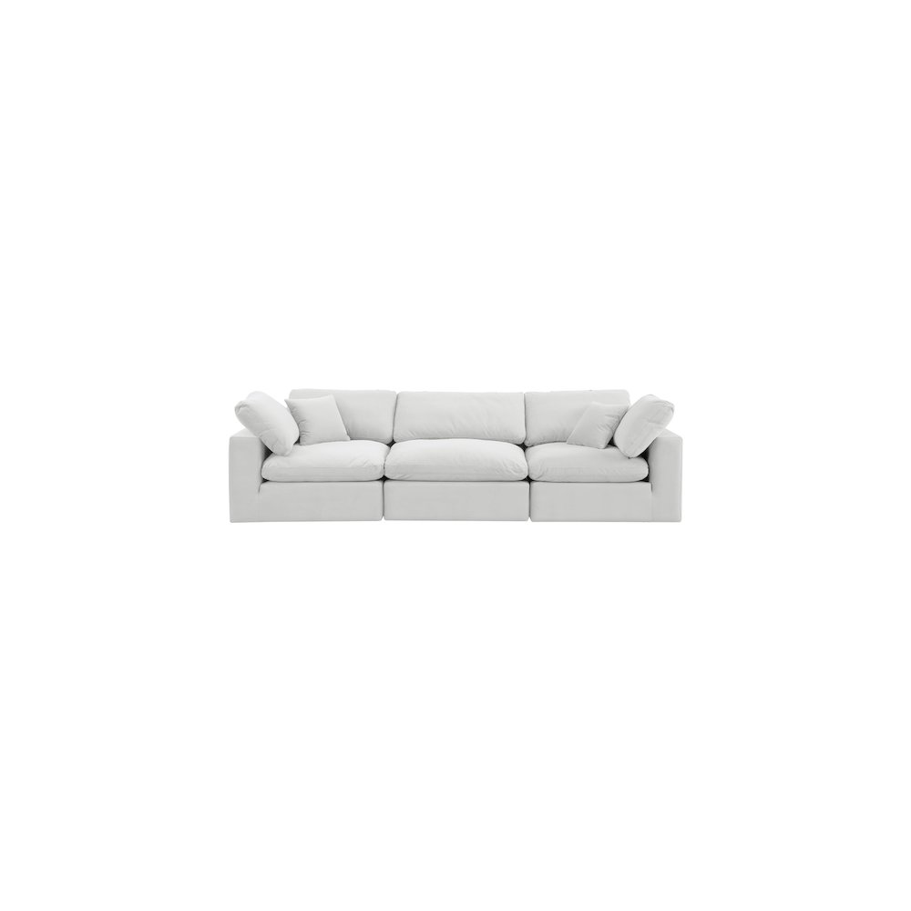 Comfy Cream Velvet Modular Sofa. Picture 4