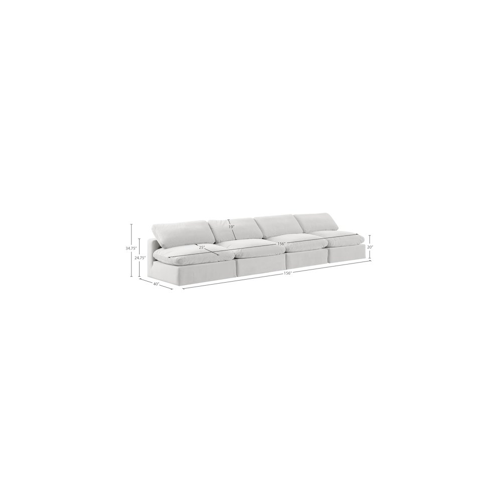 Comfy Cream Velvet Modular Sofa. Picture 9