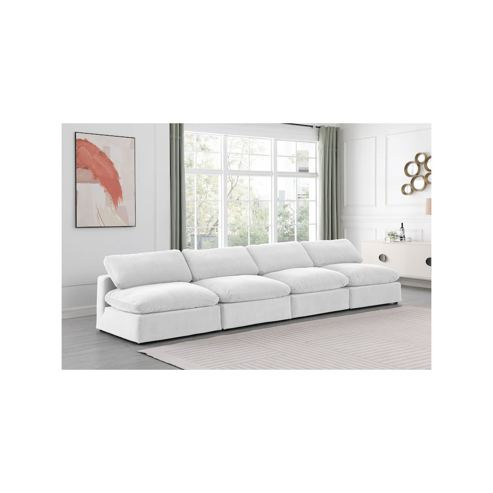 Comfy Cream Velvet Modular Sofa. Picture 2