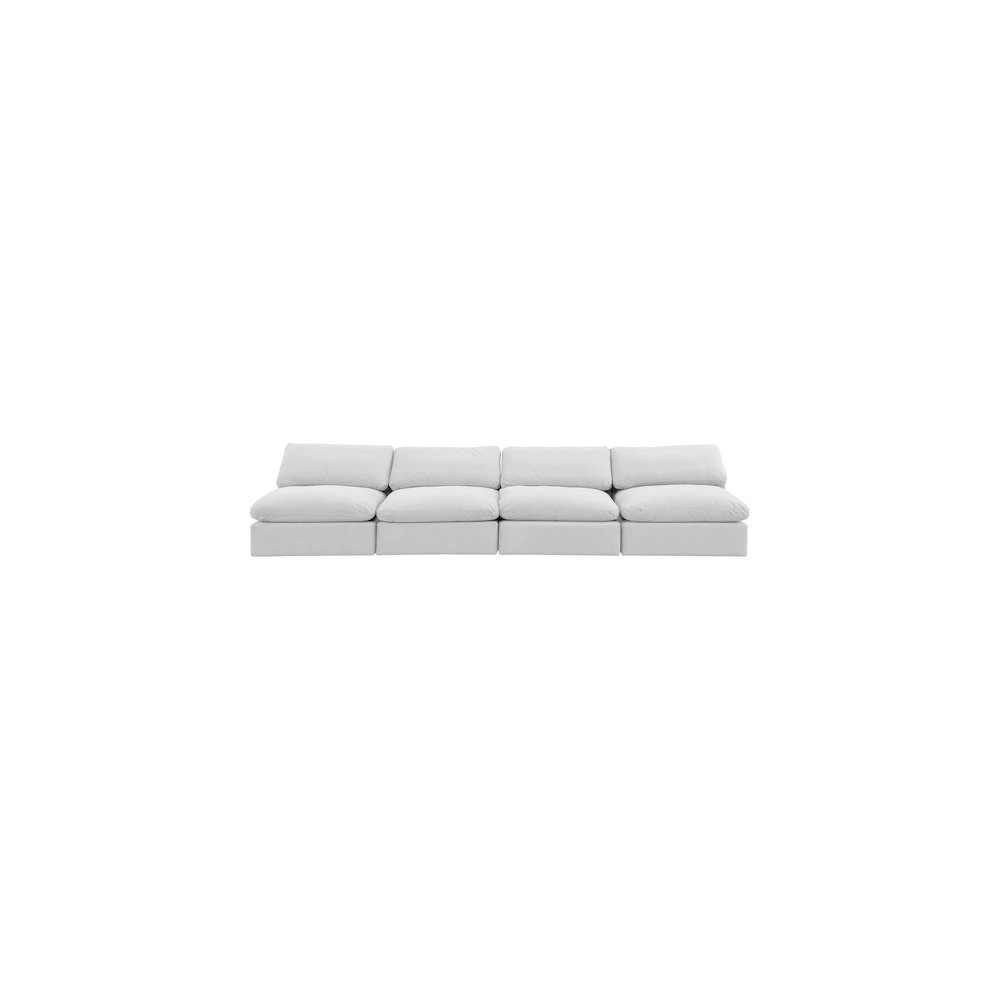 Comfy Cream Velvet Modular Sofa. Picture 4