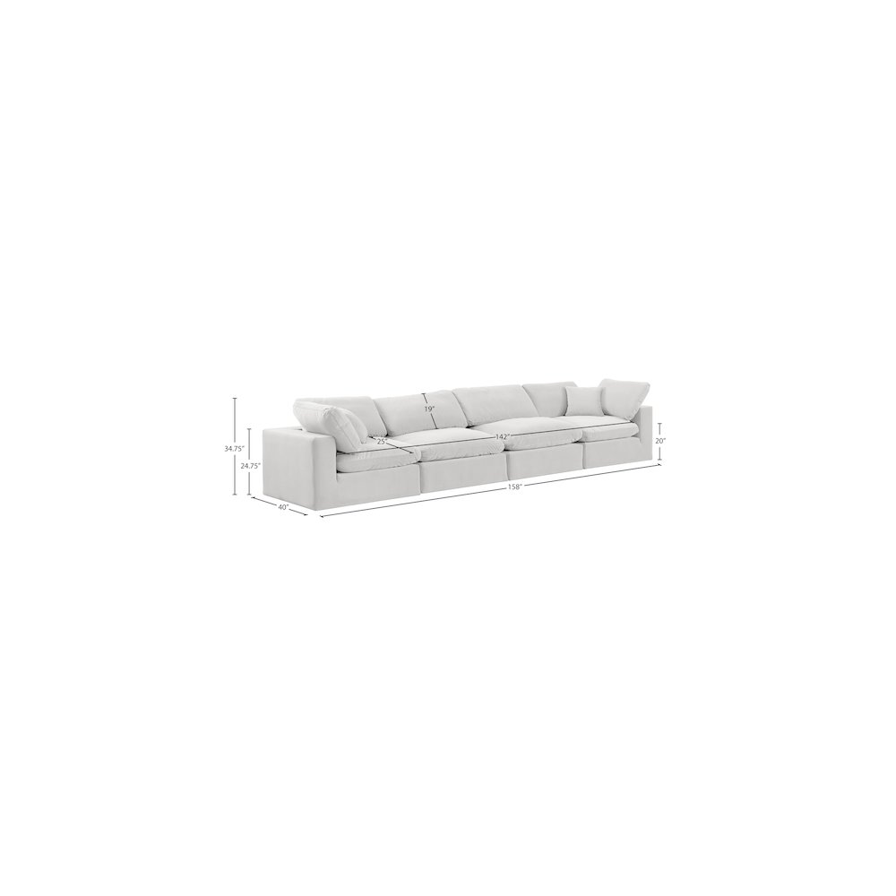Comfy Cream Velvet Modular Sofa. Picture 10