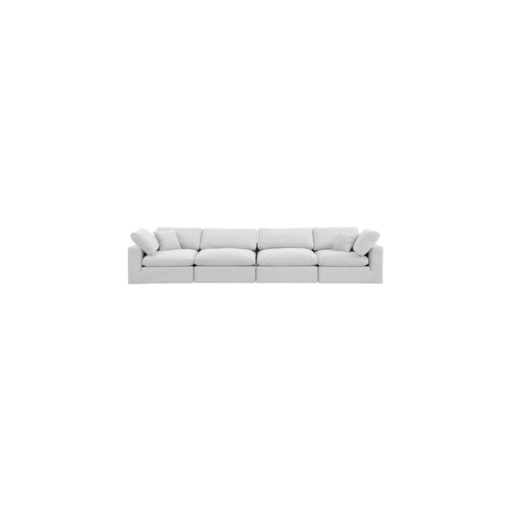 Comfy Cream Velvet Modular Sofa. Picture 4