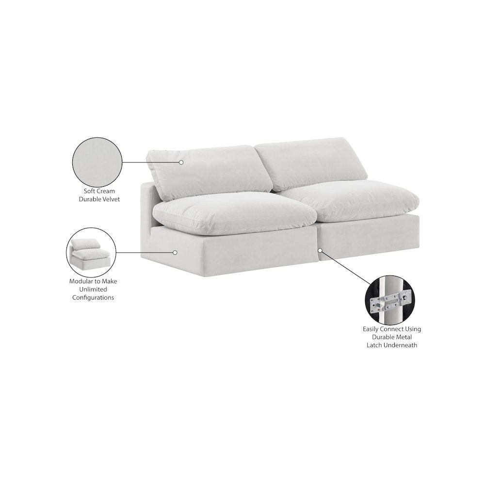 Comfy Cream Velvet Modular Sofa. Picture 10
