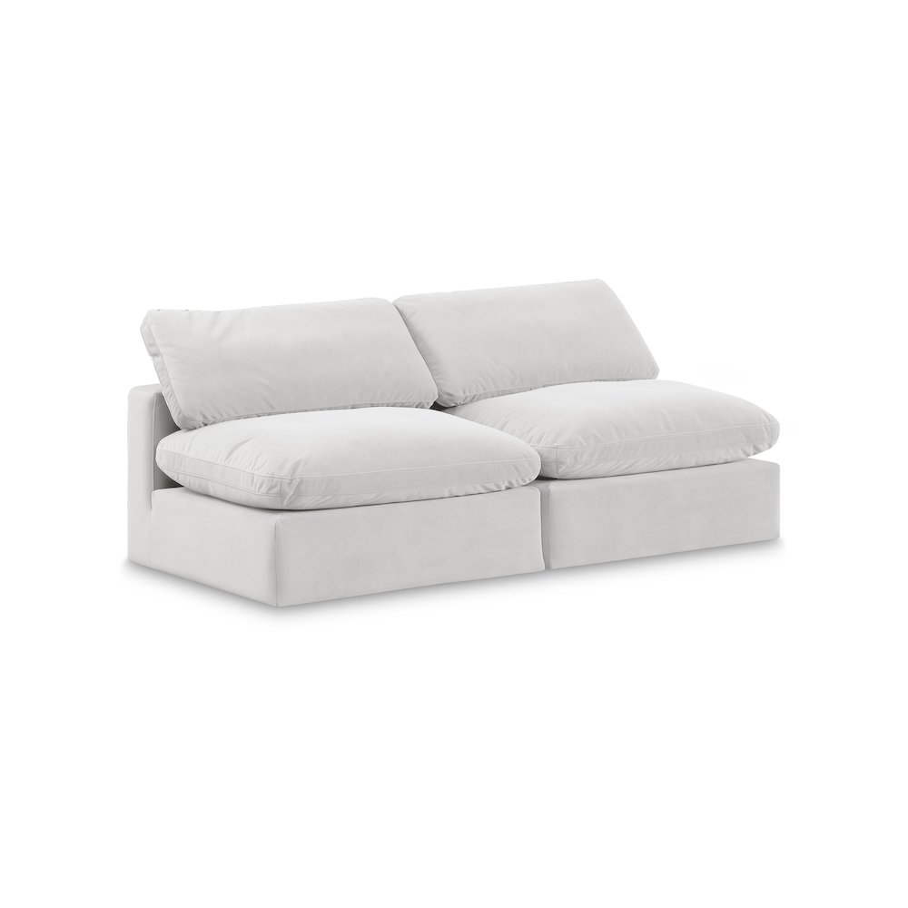 Comfy Cream Velvet Modular Sofa. Picture 1