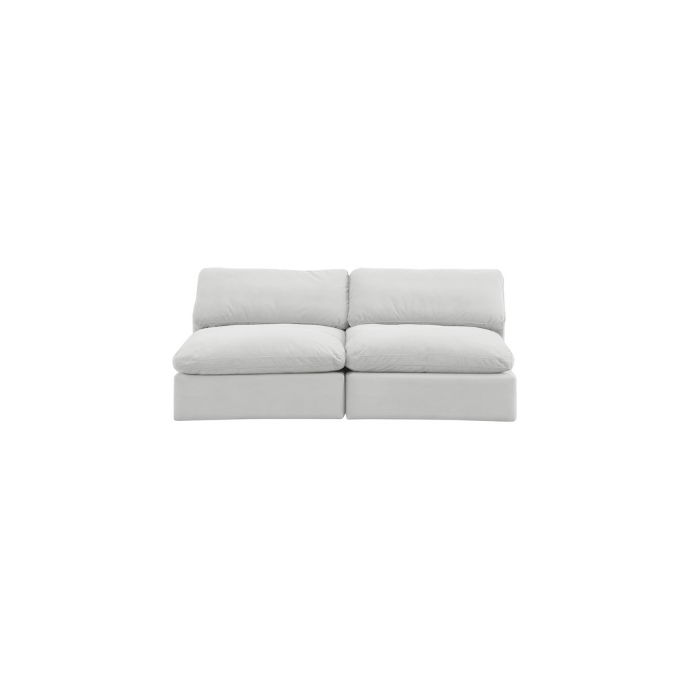 Comfy Cream Velvet Modular Sofa. Picture 4