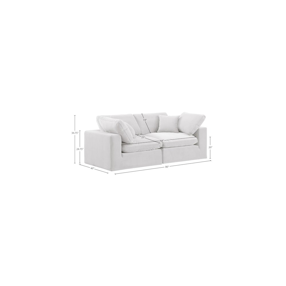 Comfy Cream Velvet Modular Sofa. Picture 10