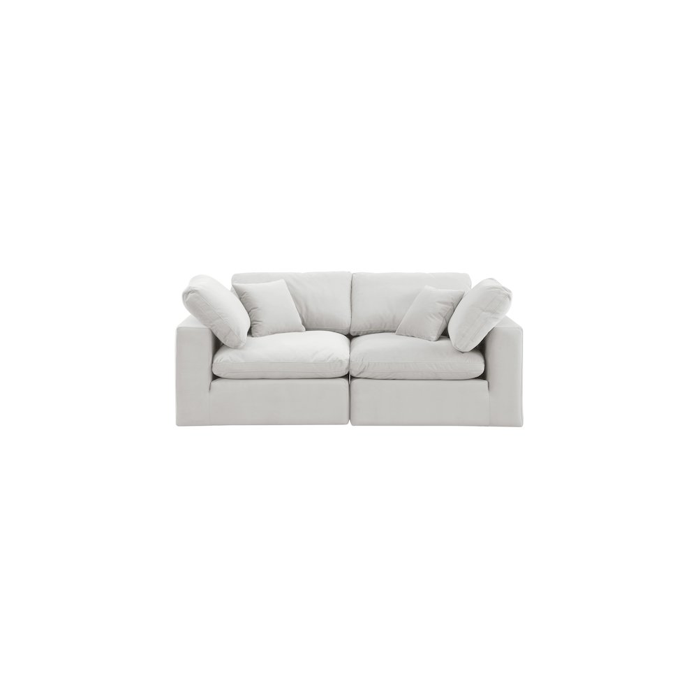Comfy Cream Velvet Modular Sofa. Picture 4