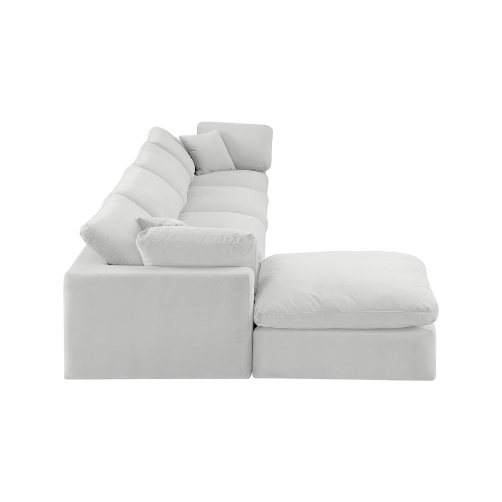 Comfy Cream Velvet Modular Sectional. Picture 10