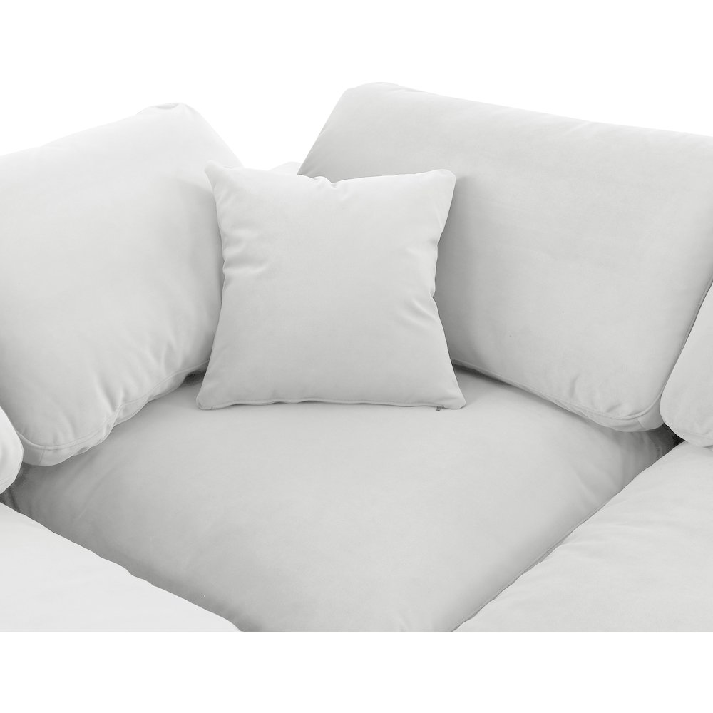 Comfy Cream Velvet Modular Sectional. Picture 13